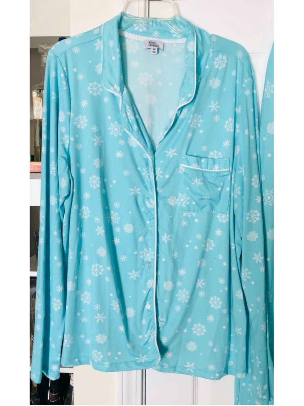 XXL Kim Rogers PJ Set Lush Luxe Snow Flake Print Grandmacore Apres Ski Stretchy - Picture 10 of 12